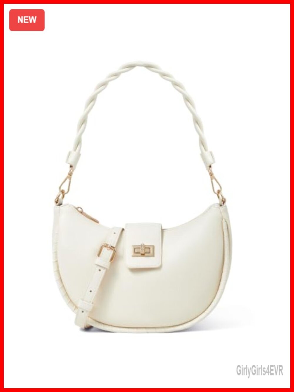 PU Leather Crescent Crossbody Saddle Bag with Adjustable Strap